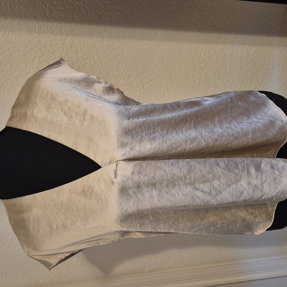 Express Cream V-Neck Cap Sleeve Blouse